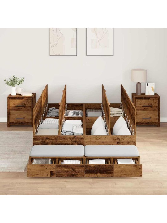 Voodi hoiukohaga raam vana puit 236.5 x 120 x 31.5 cm tehispuit