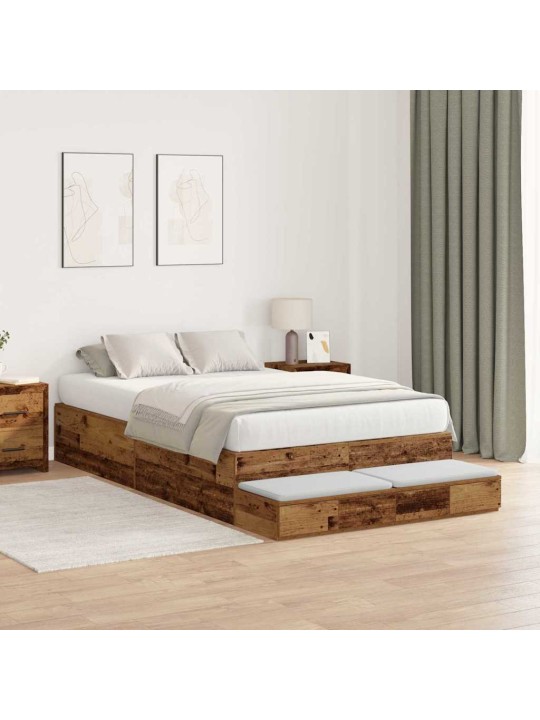 Voodi hoiukohaga raam vana puit 236.5 x 120 x 31.5 cm tehispuit