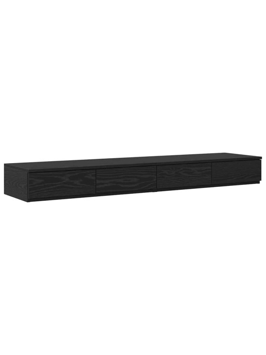 Voodi hoiukohaga raam must tamm 236.5 x 140 x 31.5 cm tehispuit