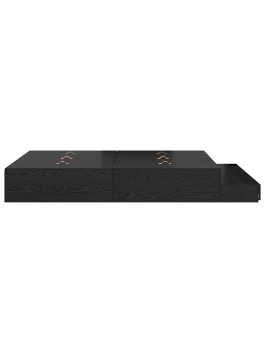 Voodi hoiukohaga raam must tamm 236.5 x 140 x 31.5 cm tehispuit