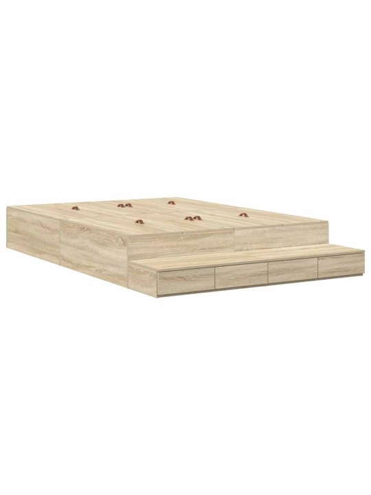 Voodi hoiukohaga raam uksega sonoma tamm 236.5 x 140 x 31.5 cm