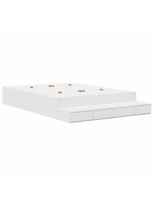 Voodi hoiukohaga raam valge 236.5 x 150 x 31.5 cm tehispuit