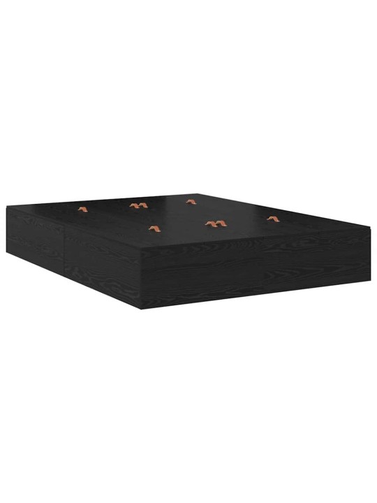 Voodi hoiukohaga raam must tamm 236.5 x 150 x 31.5 cm tehispuit
