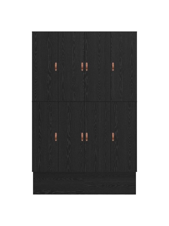Voodi hoiukohaga raam must tamm 236.5 x 150 x 31.5 cm tehispuit