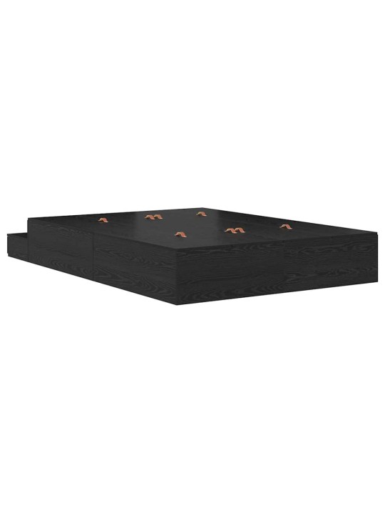 Voodi hoiukohaga raam must tamm 236.5 x 160 x 31.5 cm tehispuit