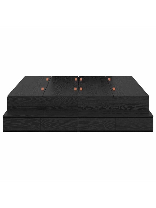 Voodi hoiukohaga raam must tamm 236.5 x 160 x 31.5 cm tehispuit
