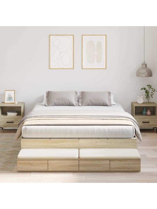 Voodi hoiukohaga raam uksega sonoma tamm 236.5 x 160 x 31.5 cm