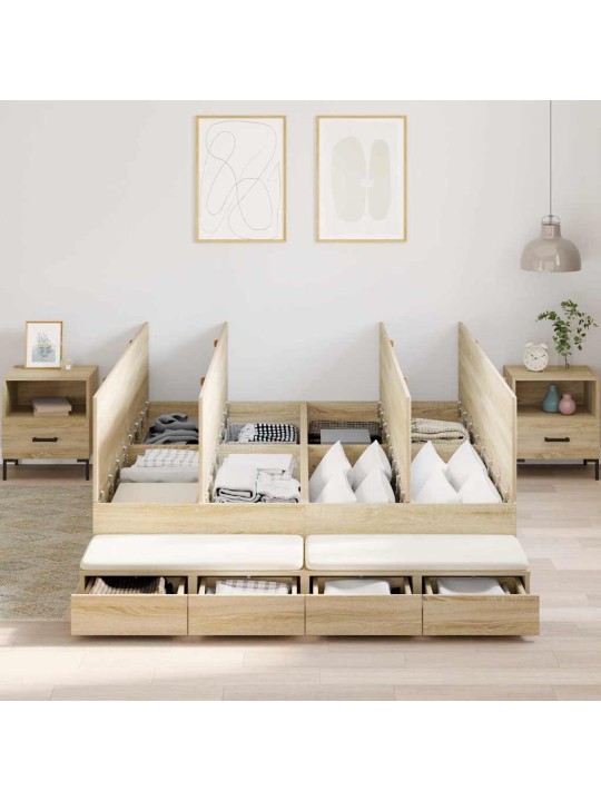 Voodi hoiukohaga raam uksega sonoma tamm 236.5 x 160 x 31.5 cm