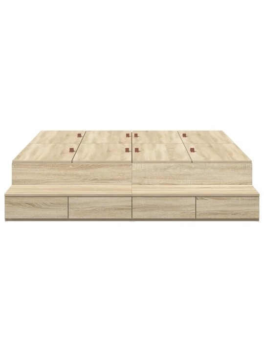 Voodi hoiukohaga raam uksega sonoma tamm 236.5 x 160 x 31.5 cm