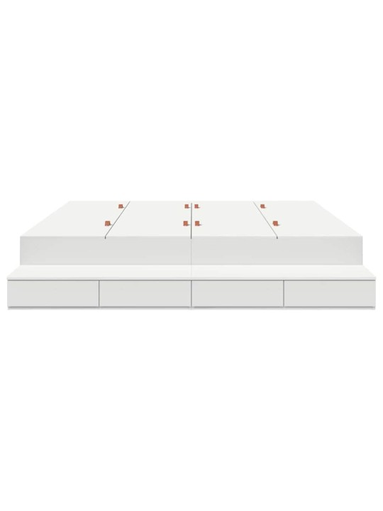 Voodi hoiukohaga raam valge 236.5 x 180 x 31.5 cm tehispuit