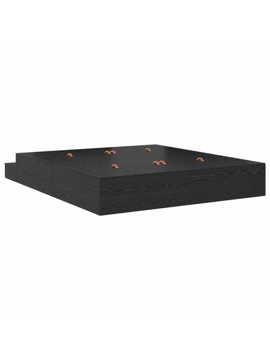 Voodi hoiukohaga raam must tamm 236.5 x 180 x 31.5 cm tehispuit