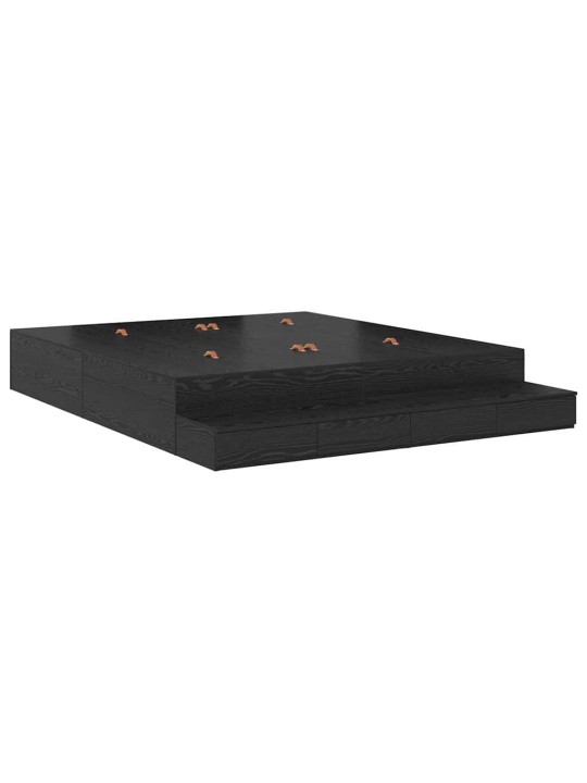 Voodi hoiukohaga raam must tamm 236.5 x 180 x 31.5 cm tehispuit