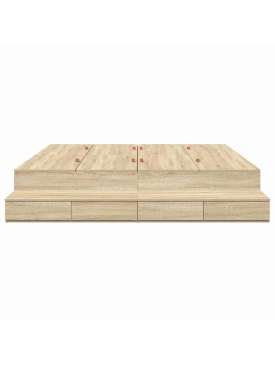 Voodi hoiukohaga raam uksega sonoma tamm 236.5 x 180 x 31.5 cm