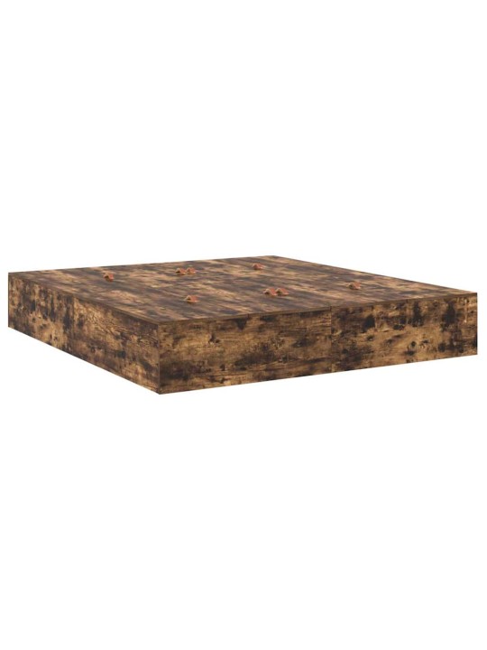 Voodi hoiukohaga raam suitsetatud tamm 236.5 x 180 x 31.5 cm