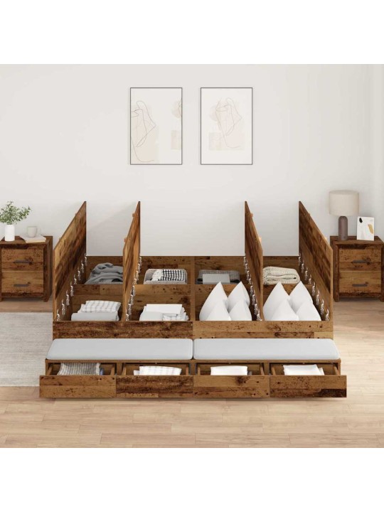 Voodi hoiukohaga raam vana puit 236.5 x 180 x 31.5 cm tehispuit