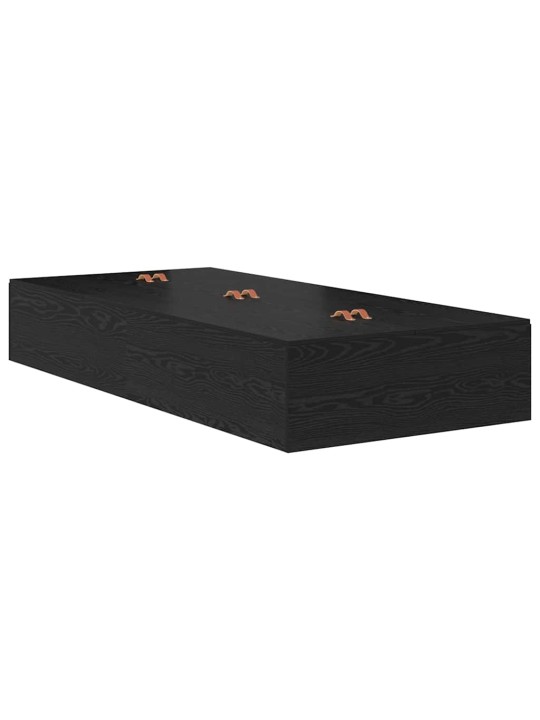 Voodi hoiukohaga raam must tamm 226.5 x 90 x 31.5 cm tehispuit