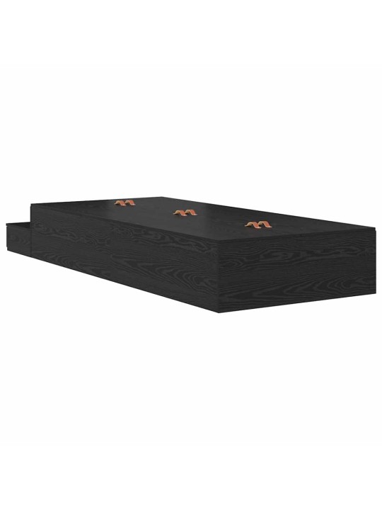 Voodi hoiukohaga raam must tamm 226.5 x 90 x 31.5 cm tehispuit