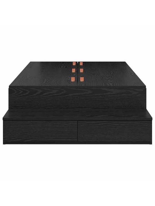 Voodi hoiukohaga raam must tamm 226.5 x 90 x 31.5 cm tehispuit