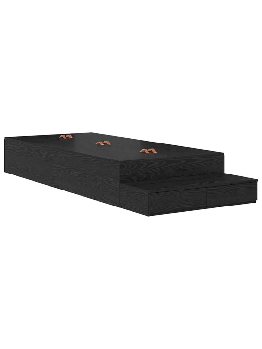 Voodi hoiukohaga raam must tamm 226.5 x 90 x 31.5 cm tehispuit