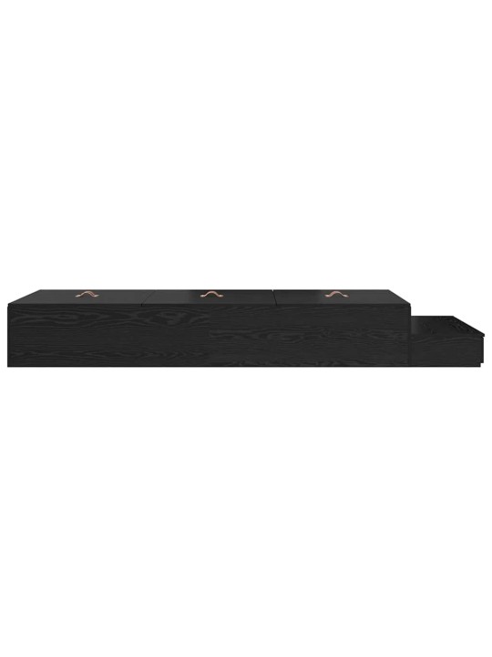 Voodi hoiukohaga raam must tamm 226.5 x 90 x 31.5 cm tehispuit