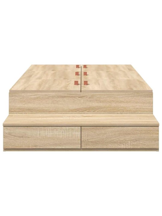 Voodi hoiukohaga raam sahtliga sonoma tamm 226.5 x 90 x 31.5 cm
