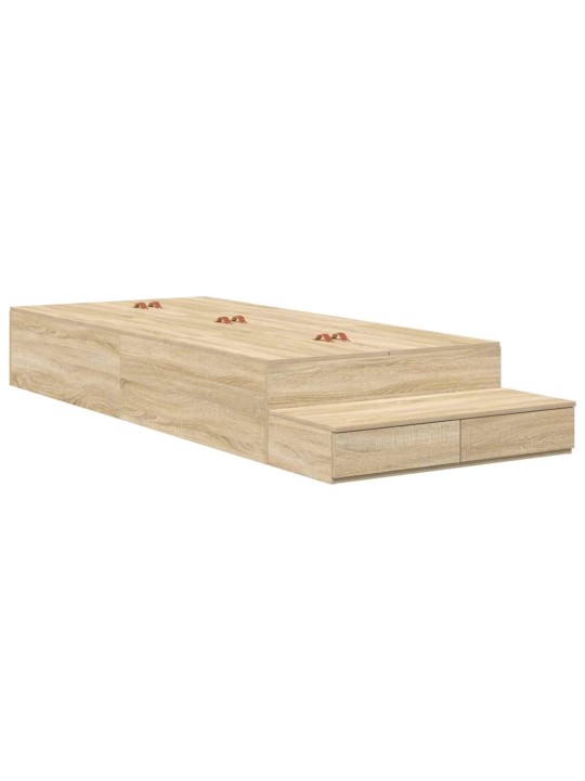 Voodi hoiukohaga raam sahtliga sonoma tamm 226.5 x 90 x 31.5 cm