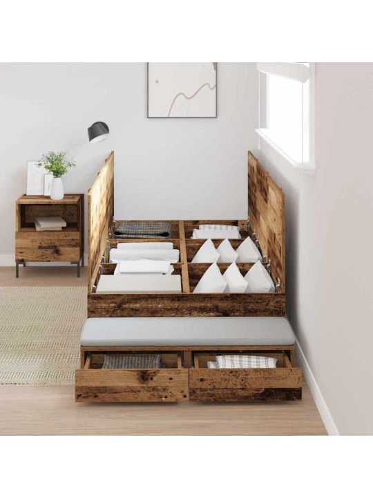 Voodi hoiukohaga raam vana puit 226.5 x 75 x 31.5 cm tehispuit