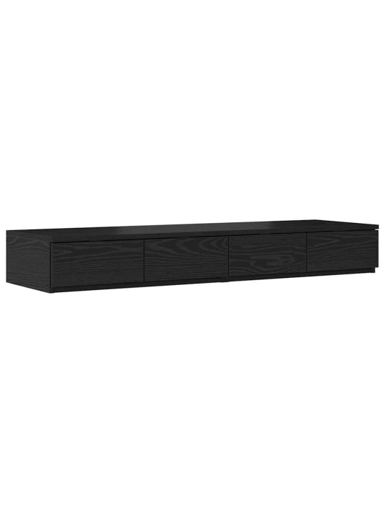 Voodi hoiukohaga raam must tamm 226.5 x 120 x 31.5 cm tehispuit