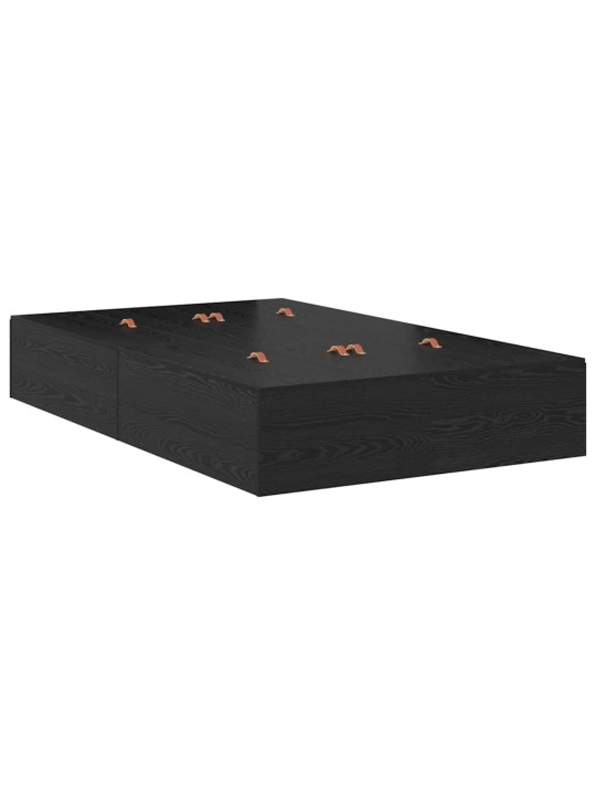Voodi hoiukohaga raam must tamm 226.5 x 120 x 31.5 cm tehispuit