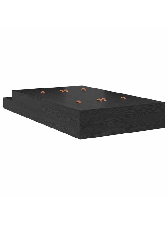 Voodi hoiukohaga raam must tamm 226.5 x 120 x 31.5 cm tehispuit
