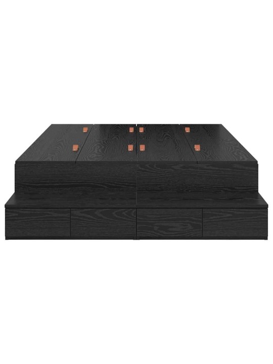 Voodi hoiukohaga raam must tamm 226.5 x 120 x 31.5 cm tehispuit