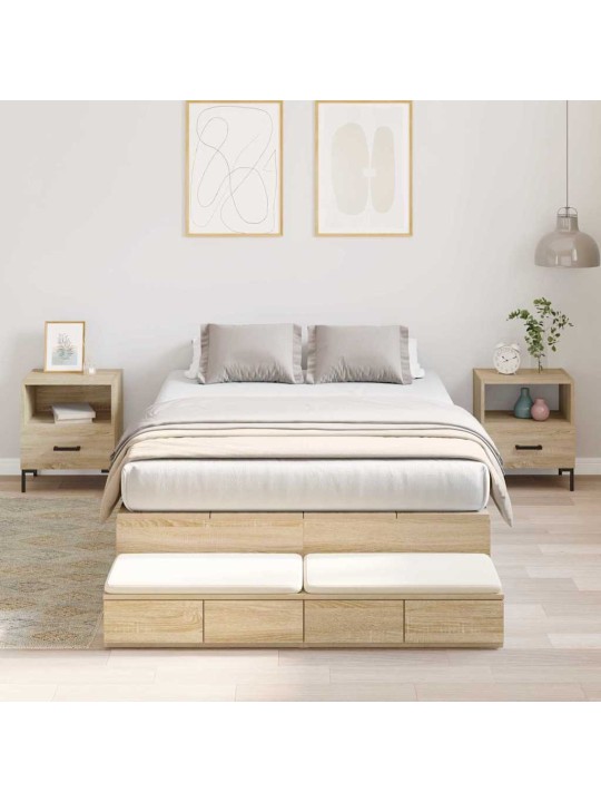 Voodi hoiukohaga raam uksega sonoma tamm 226.5 x 120 x 31.5 cm