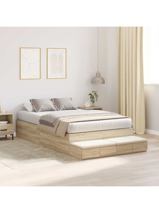 Voodi hoiukohaga raam uksega sonoma tamm 226.5 x 120 x 31.5 cm