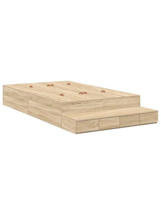 Voodi hoiukohaga raam uksega sonoma tamm 226.5 x 120 x 31.5 cm