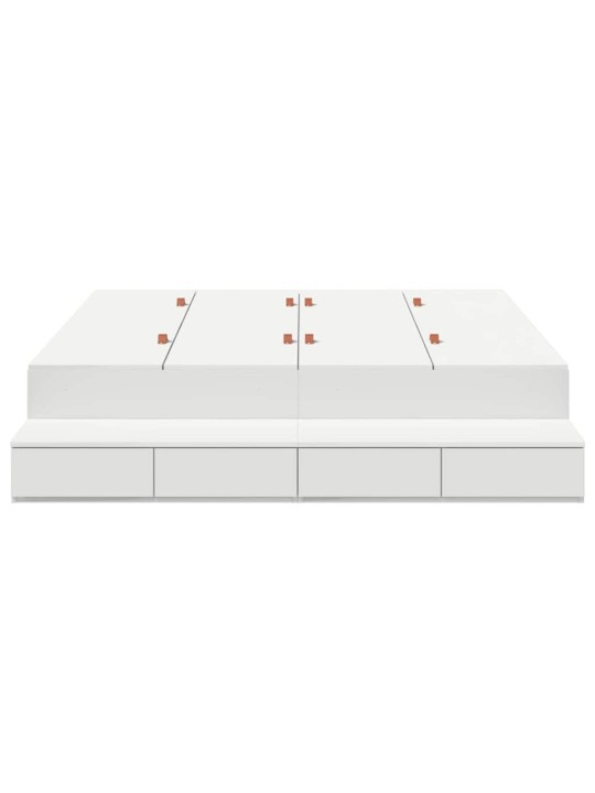 Voodi hoiukohaga raam valge 226.5 x 140 x 31.5 cm tehispuit