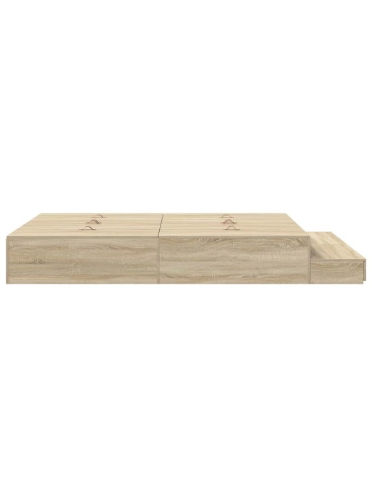 Voodi hoiukohaga raam uksega sonoma tamm 226.5 x 140 x 31.5 cm