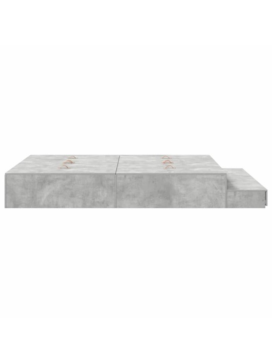 Voodi hoiukohaga raam sahtliga betoonhall 226.5 x 140 x 31.5 cm