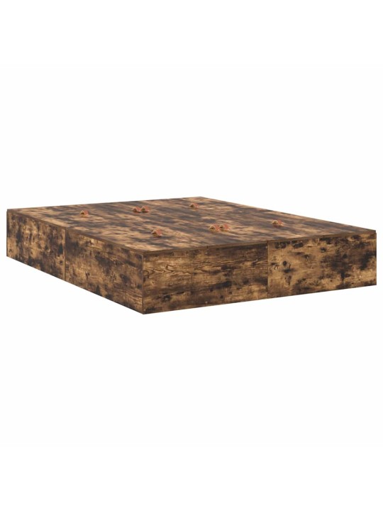 Voodi hoiukohaga raam suitsetatud tamm 226.5 x 140 x 31.5 cm