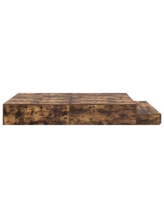 Voodi hoiukohaga raam suitsetatud tamm 226.5 x 140 x 31.5 cm
