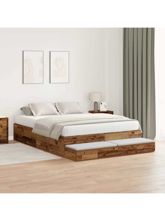Voodi hoiukohaga raam vana puit 226.5 x 140 x 31.5 cm tehispuit