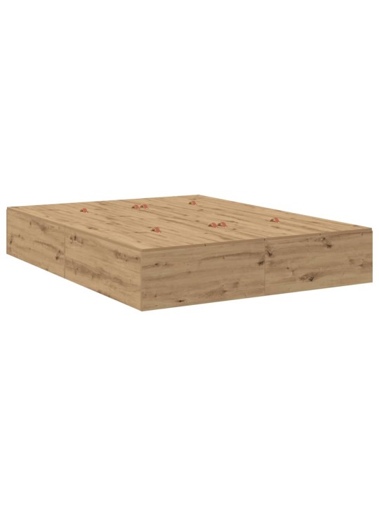 Voodi hoiukohaga raam uksega käsitöötamm 226.5 x 140 x 31.5 cm