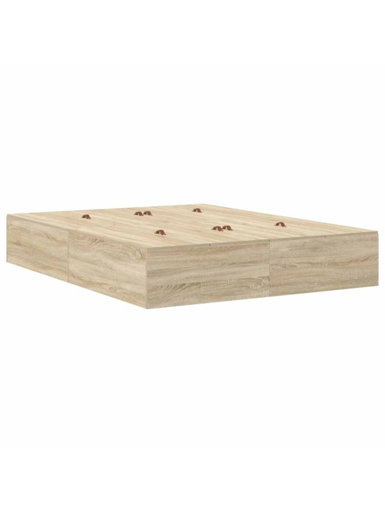Voodi hoiukohaga raam uksega sonoma tamm 226.5 x 135 x 31.5 cm