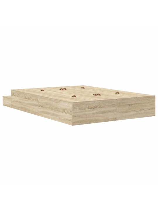 Voodi hoiukohaga raam uksega sonoma tamm 226.5 x 135 x 31.5 cm