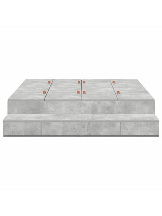 Voodi hoiukohaga raam sahtliga betoonhall 226.5 x 135 x 31.5 cm