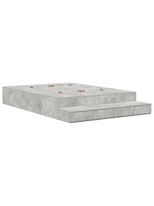 Voodi hoiukohaga raam sahtliga betoonhall 226.5 x 135 x 31.5 cm