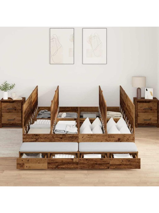 Voodi hoiukohaga raam vana puit 226.5 x 135 x 31.5 cm tehispuit