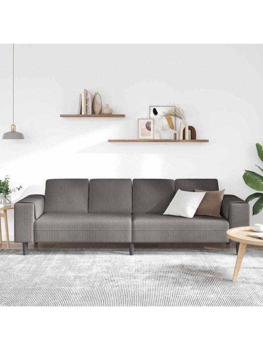Kangast diivan padjaga helehall 208 cm kordurori kangas