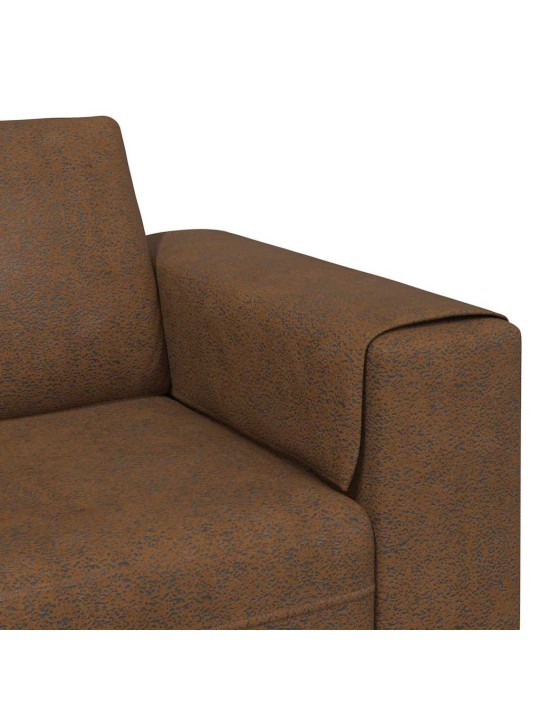 Diivanikomplekt pruun tehisnaha suede