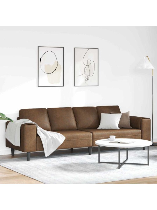 Diivanikomplekt pruun tehisnaha suede