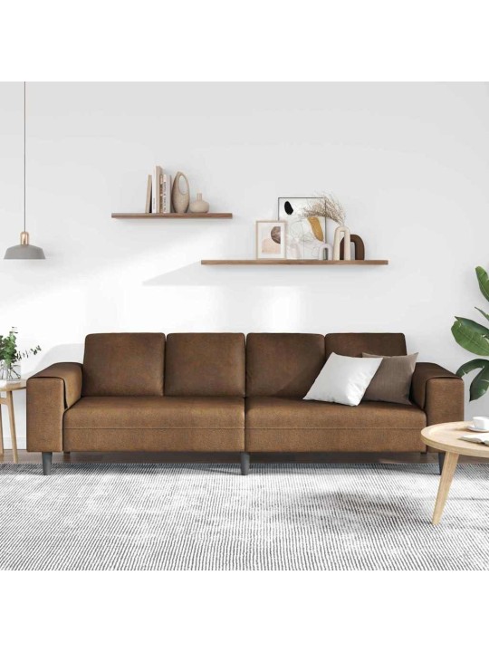 Diivanikomplekt pruun tehisnaha suede